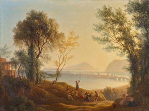 Italian Landscape with Sunset