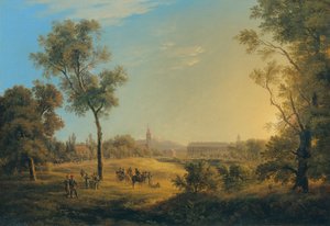 Scene from the Napoleonic Wars: View of Kaiserebersdorf by Joseph Rebell
