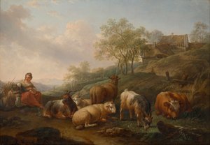 Landscape with Grazing Cattle