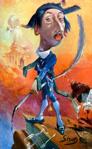 Maurice Barrès - Caricature by Sirat