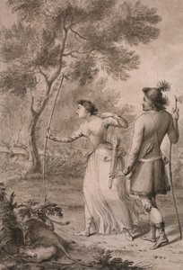 Robin Hood and Clarinda Hunting Deer
