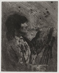 Man Playing Bagpipes, printed by Sigmund Abeles and Edmond Casarella