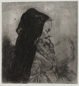 Old Woman Reading, printed by Sigmund Abeles and Edmond Casarella