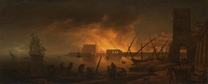 Night Fire in a Seaport, 1748