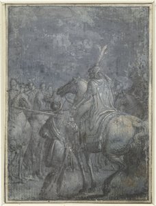Military Commander on Horseback with Other Riders (Group of Similar Illustrations with Knights and Riders)
