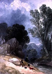 Landscape with Figures by Joseph William Allen