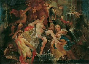 The Bath of Diana (reverse: The Education of the Bacchus Boy) by Joseph Winterhalder d. J.