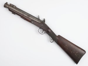 Blunderbuss with spring bayonet issued to Irish Volunteers, c.1815 by Joseph Wood