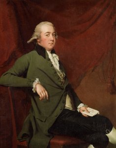Portrait of Edward Abney, seated three-quarter-length, in a Green Coat, Holding a Letter against a Red Curtain