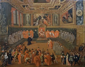 Hearing of Doge in Council Hall of Ducal Palace, Venice