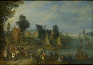 Village on the Bank of a River