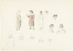 Study Sheet with Italian Farmers by Josephus Augustus Knip