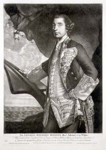 Portrait of Sir George Brydges Rodney (1719-92) Admiral of the White, Engraved by William Dickinson (1746-1823) Pub. by Carington Bowles (fl.1744-93) by Joshua (after) Reynolds