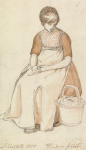 Seated Girl with a Basket by Joshua Cristall