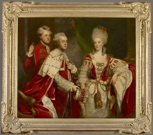 George, 2nd Earl Harcourt, his wife Elizabeth, and brother William by Joshua Reynolds