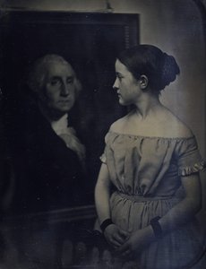 Girl with Portrait of George Washington by Josiah Johnson Hawes, Albert Sands Southworth
