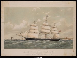 Clipper Ship William Lindsay of Leith 970 Ton Register, 27 February 1868 by Josiah Taylor