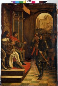 Saint Sebastian before the Emperors Diocletian and Maximian by Josse (fl.1493 1508) Lieferinxe