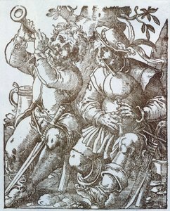Flute and Bagpipe Players in the Middle Ages by Jost (after) Amman