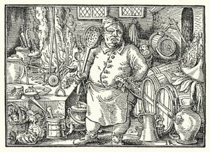 Kitchen scene by Jost (after) Amman