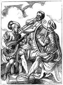 A Guitarist, a Lutenist and a Trombone Player