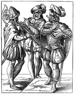 Flute and Cornetto Players by Jost Amman