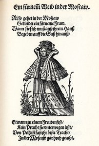Noble Woman of Moscow. From the Frauentrachtenbuch Frankfurt by Jost Amman