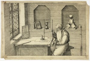 Portrait of Wenzel Jamnitzer in His Study by Jost Amman