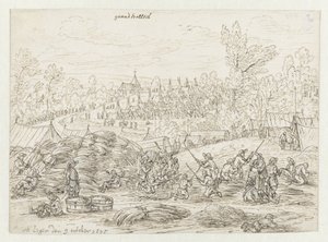View of an Encampment of the Army of William III near Grand-Hallet, Liège