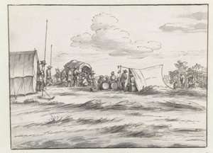 View of an Encampment of the Army of William III near Leuven by Josua de Grave