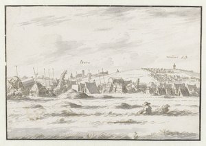 View of an Encampment of the Army of William III near Leuven by Josua de Grave