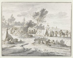 View on an Encampment of the Army of Willem III near Lembeek, Flemish Brabant