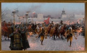 Departure from Wilanów of John III Sobieski and Marysienka by Jozef Brandt