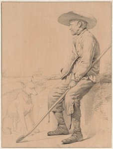 Seated Shepherd with Dog