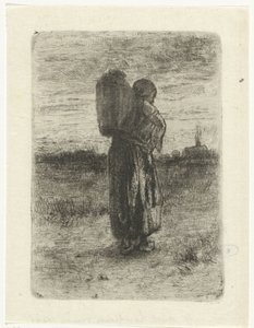 Woman with a Basket on Her Back by Jozef Israëls
