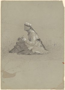 Young Lady Writing by Jr. Enoch Wood Perry