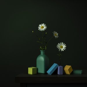 Daisy Vase Geometric Blocks by Juan Antonio Palacios