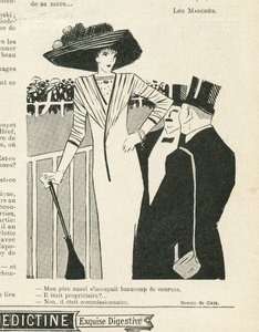 Illustration of J Gris (1887-1927) in Le Lire, 02/10/09 - Fashion, Hat, Life of the Rich, Hippism - Women by Juan Gris