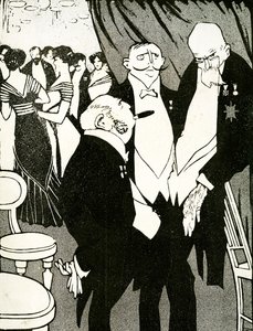 Russian Envoy Debates the Defending Turkey with Other Leaders During a Conference, 1908 by Juan Gris
