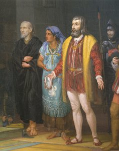 Hernan Cortes, la Malinche and Bartolome de Las Casas (detail) by Juan Ortega