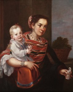 Casta Painting (From Spaniard and Morisca, Albino) by Juan Patricio Morlete Ruiz
