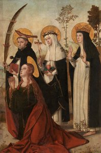 Mary Magdalene, Peter of Verona, Catherine of Siena and Margaret of Hungary by Juan de Borgoña