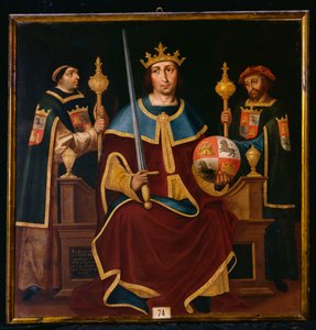 Saint Ferdinand Enthroned with Two Courtiers