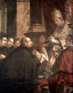 St. Ignatius receiving the papal bull of the foundation of the company of Jesus from Pope Paul III by Juan de Valdes Leal