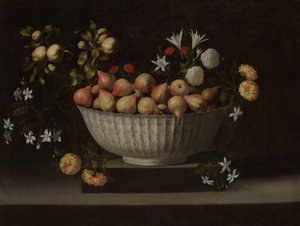 Flowers and Fruit in a Chinese Bowl by Juan de Zurbaran