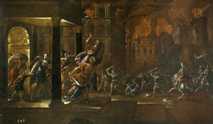 The Fire of Troy by Juan de la Corte