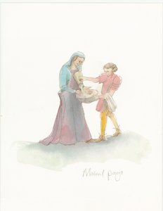 A Medieval Page Helping a Lady to Wash Their Hands by Judith Dobie