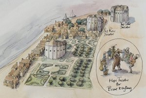 Hope Theatre, Rose Theatre and Globe Theatre, Southwark, London, c1647 2016