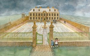 The Cholmley Mansion Banqueting Hall and Forecourt at Whitby Abbey in 1700 by Judith Dobie