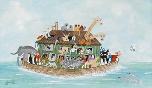 Debbie Kingston Baker Noah's Ark 水彩 絵画